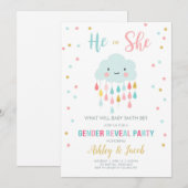 Sexe Révéler Invitation Nuage Pluie gouttes de cou (Devant / Derrière)