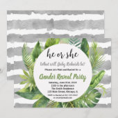 Sexe tropical révéler les invitations vert gris (Devant / Derrière)