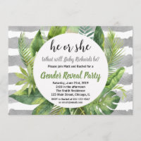 Sexe tropical révéler les invitations vert gris