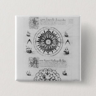 Sextant Vierkante Button 5,1 Cm