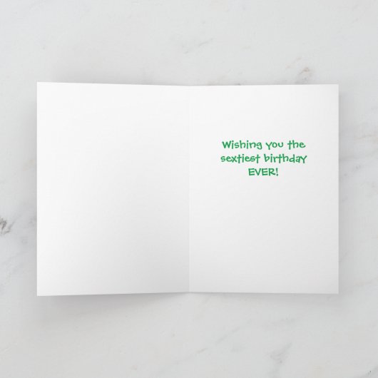 SEXTY carte d'anniversaire VERT (Intérieur)