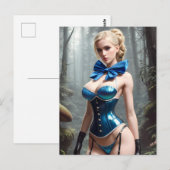 Sexy Blue Lingerie Briefkaart (Voorkant / Achterkant)