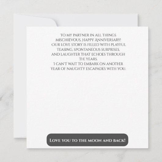 Sexy bruiloft Jubileum ondeugend Save The Date (Achterkant)