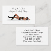 Sexy Brunette Pinup fille Carte de visite dormant (Devant / Derrière)