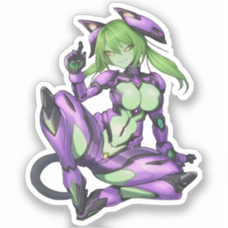 Sexy buitenaards android catgirl sticker
