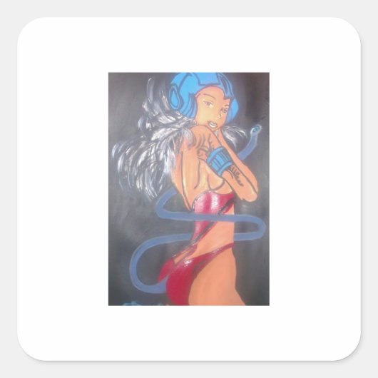 Sexy Bunny Vierkante Sticker (Voorkant)