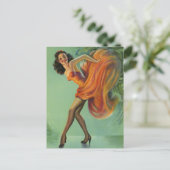Sexy Dancer  Pin Up Girl Briefkaart (Staand voorkant)