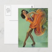 Sexy Dancer  Pin Up Girl Briefkaart (Voorkant / Achterkant)