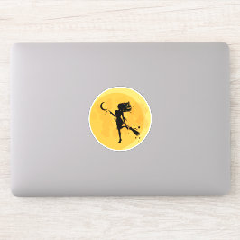 Sexy heks halloween maan sticker