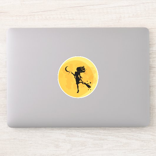 Sexy heks halloween maan sticker (Computer)