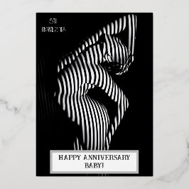 Sexy huwelijksjubileum ondeugend  folie uitnodiging