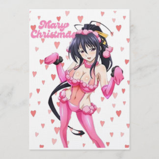 Sexy Kerstman Prettig Kerstfeest Roze Hart Anime D Kaart