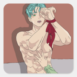 sexy man vierkante sticker