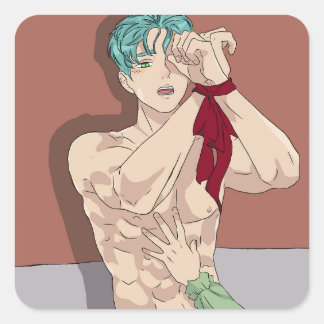 sexy man vierkante sticker