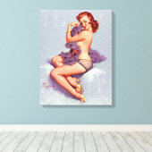 Sexy pin up canvas afdruk (Insitu (Houten vloer))