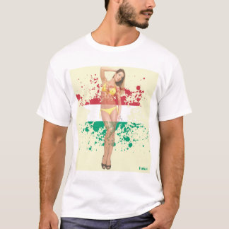 Sexy PinUp girl lost op onder de vlag - T-shirt