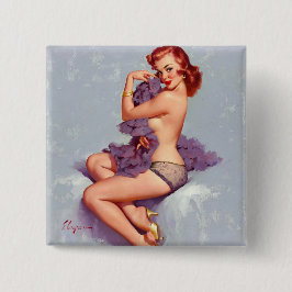Sexy pinup girl vierkante button 5,1 cm