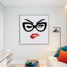 Sexy Pop Art met Poster Rode Lips