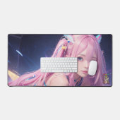 Sexy rose Anime Girl Bureau Mat (Clavier et souris)