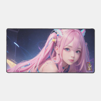 Sexy roze anime meisje bureau mat