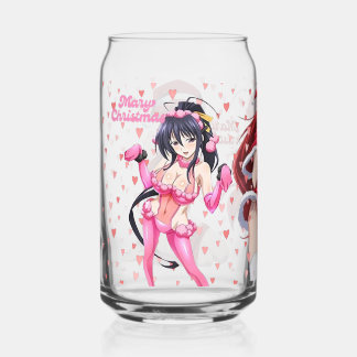 Sexy Santa Marry Cristmas Pink Heart Anime Diva Blikvorm Glas