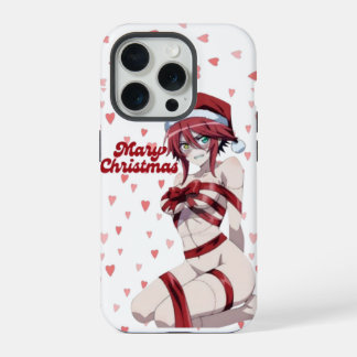 Sexy Santa Marry Cristmas Wrapped Anime Girl iPhone 15 Pro Hoesje