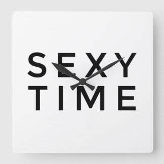 Sexy Time (zwart) wandklok Vierkante Klok