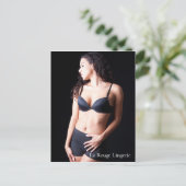 Sexy Vrouw model met zwart Briefkaart (Staand voorkant)