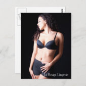 Sexy Vrouw model met zwart Briefkaart (Voorkant / Achterkant)