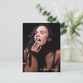 Sexy Vrouw model met zwart Briefkaart (Staand voorkant)