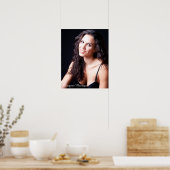 Sexy Vrouw model met zwart Poster (Keuken)