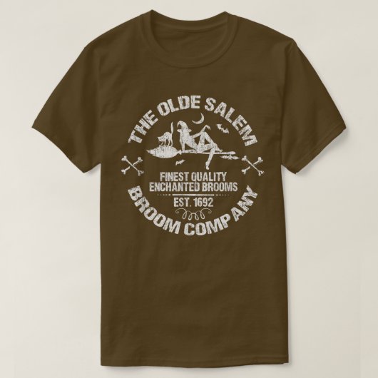 Sey Basic Witch Olde Salem Broom Company Emblem He T-shirt (Design voorkant)