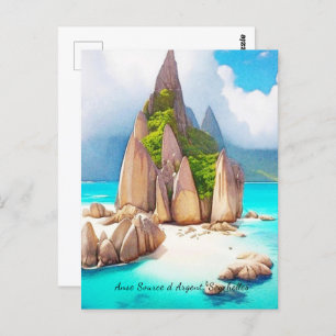 Seychellen Beach Art Ocean Lover Briefkaart
