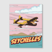 Seychellen Cartoon-reisposter. (Voorkant)