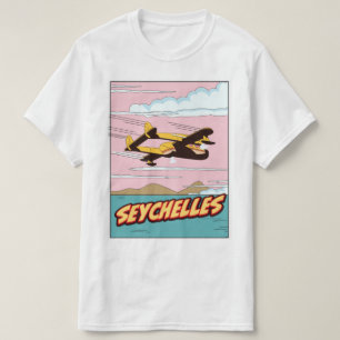 Seychellen Cartoon reisposter. T-shirt