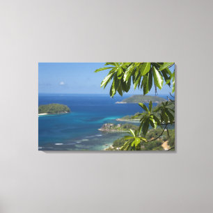 Seychellen, eiland Mahé. Westkust van Canvas Afdruk