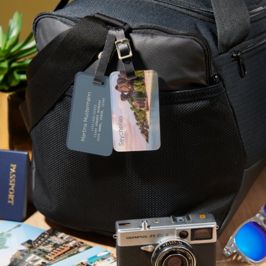 Seychellen La Digue  Sunset Holiday Gift Bagagelabel (Voorkant /achterkant)