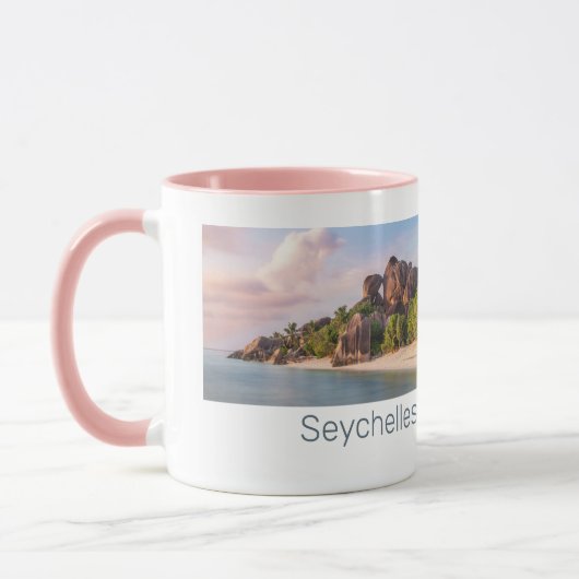 Seychellen La Digue Sunset Holiday Gift Mok (Links)