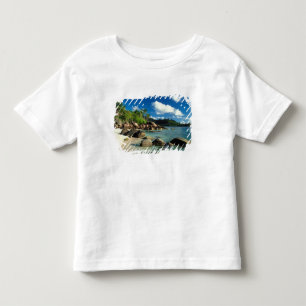 Seychellen, Mahe eiland, Anse Royale strand. 3 Kinder Shirts