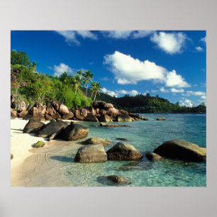 Seychellen, Mahe eiland, Anse Royale strand. 3 Poster