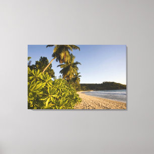 Seychellen, Mahe eiland, Anse Takamaka strand, Canvas Afdruk