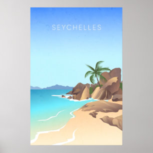 Seychellen Minimale Reisposter Poster