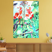 Seychellen Paraket, Psittacula wardi Canvas Afdruk (Insitu (Woonkamer))