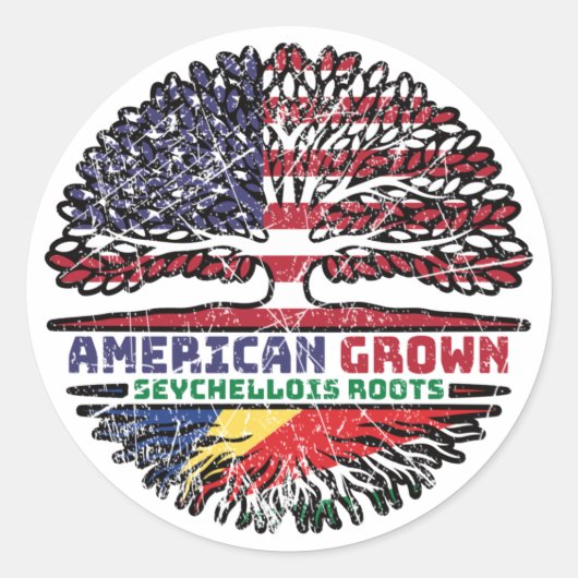 Seychellen Seychellen American USA Tree Roots Ronde Sticker (Voorkant)