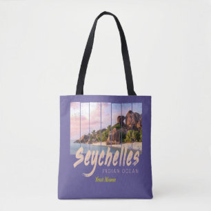 Seychellen -sunset souvenir in de Indische Oceaan Draagtas