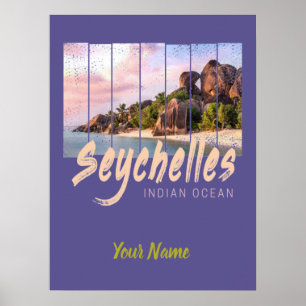 Seychellen -sunset souvenir in de Indische Oceaan Poster