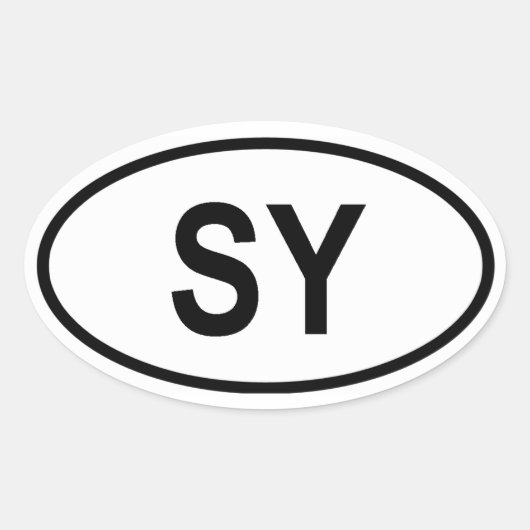 Seychellen "SY" Ovale Sticker (Voorkant)