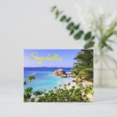 Seychellen Tropical Island Beach Briefkaart (Staand voorkant)