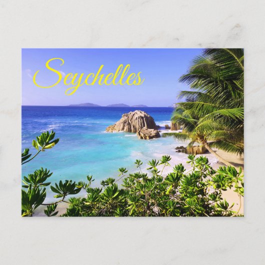 Seychellen Tropical Island Beach Briefkaart (Voorkant)