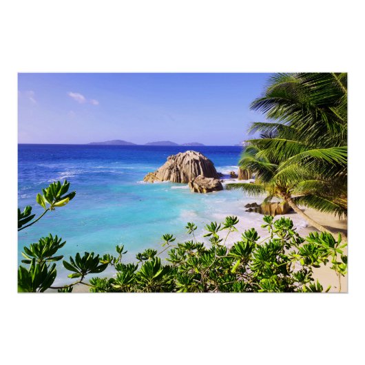 Seychellen Tropical Island Beach Perfect Poster (Voorkant)